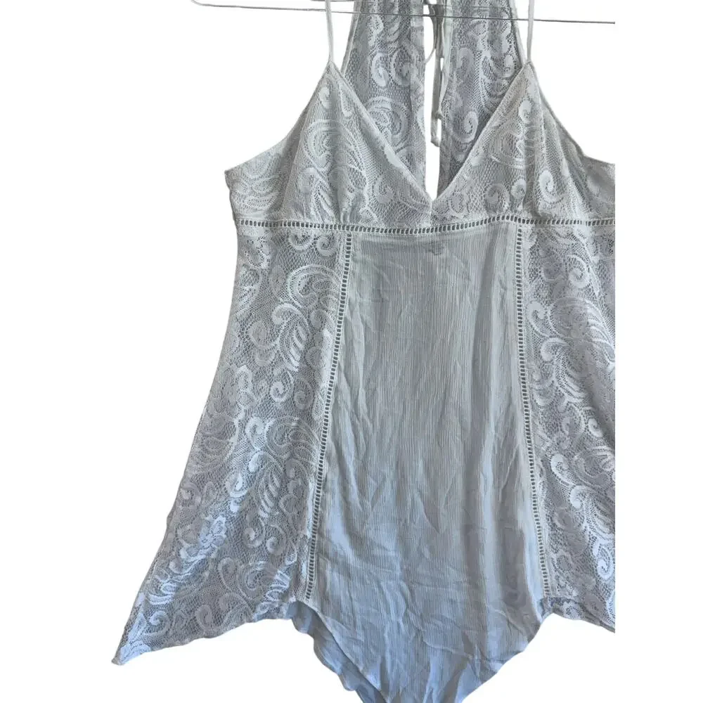 Linea Donatella Flower Child Sheer Lace Chemise Lingerie Nightgown M bohemian